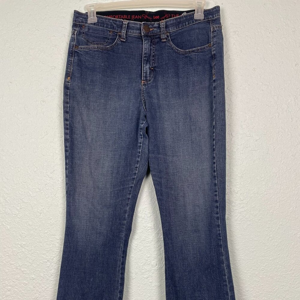 Lee The Most Comfortable Jean Straight Leg Women’s 35x30 Blue High Rise Stretch